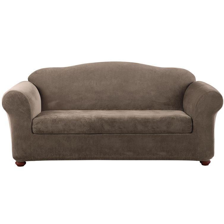 Stretch pique 2 clearance seat sleeper sofa slipcover